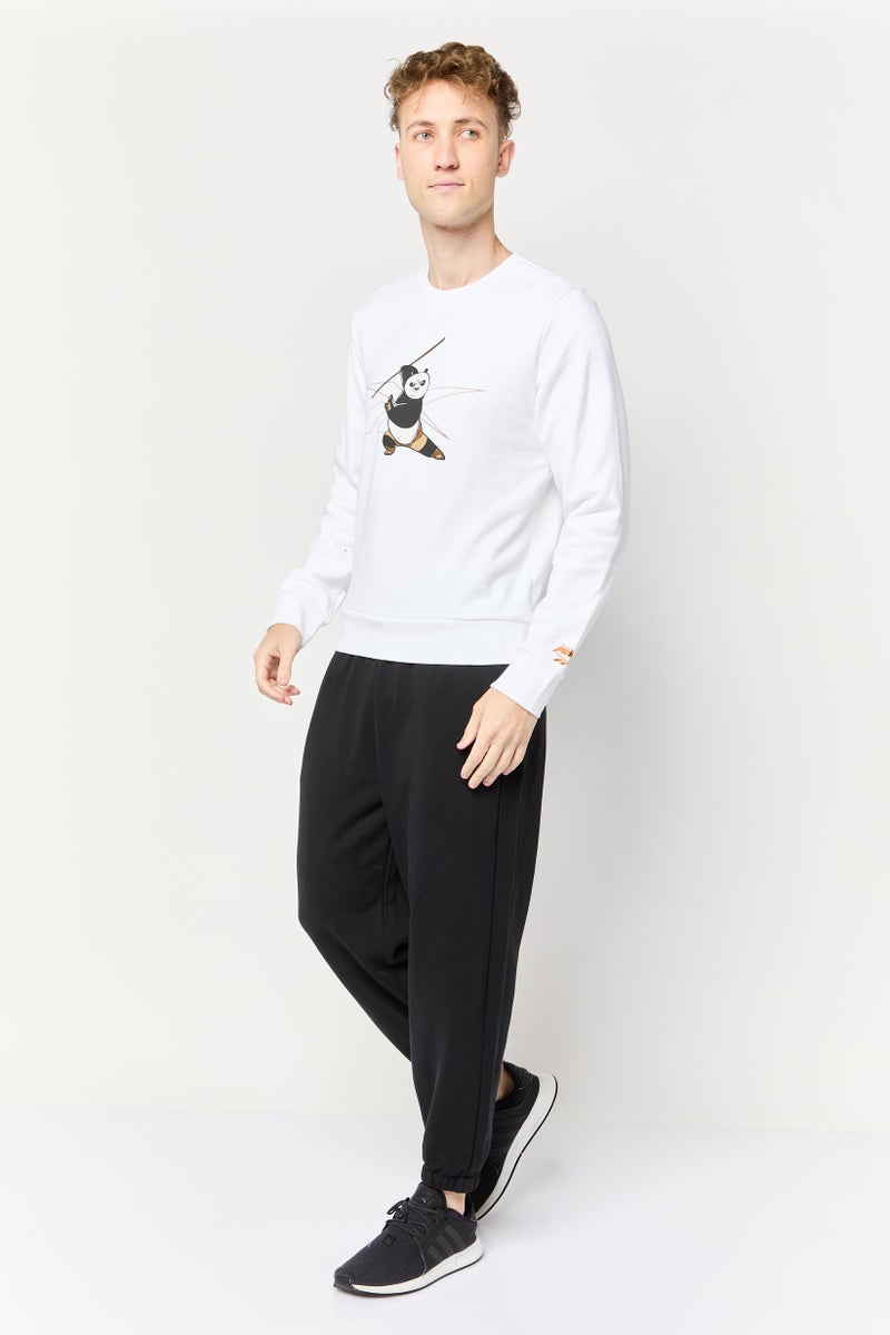 Reebok ريبوك × كونغ فو باندا ملابس رياضية للرجال بأكمام طويلة مناسبة للأنشطة الخارجية، أبيض - Image 2